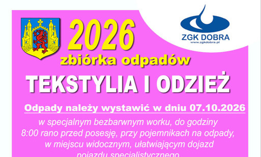 Zdjęcie do Zbi&oacute;rka odpad&oacute;w tesktylia i odzież